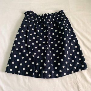J. Crew Navy and White Polkadot Skirt